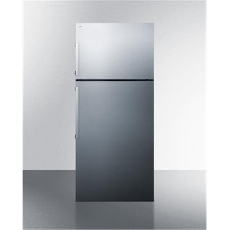SUMMIT APPLIANCE Summit Appliance FF1511SS 28 in. Freestanding Counter Depth Top Freezer Refrigerator; Platinum FF1511SS